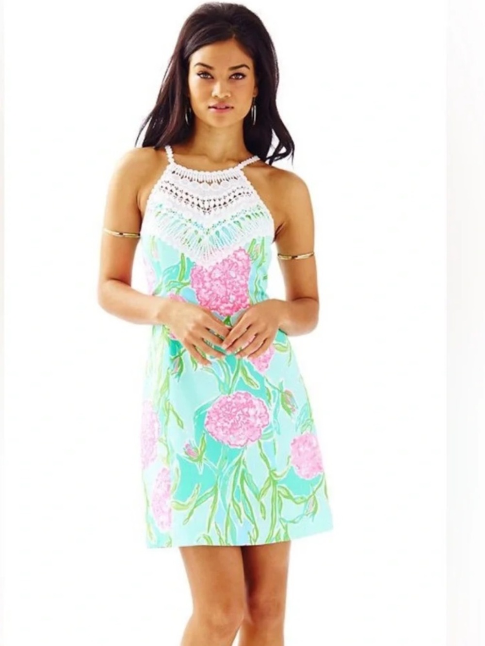 Lilly Pulitzer Pearl Shift Dress in Poolside Blue Going Stag Sz 00